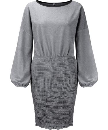 Hanxiulin Women's Silver Sequin Party Dress - Short Christmas Cocktail & Wedding Dresses - Buy Online on GoSupps.com