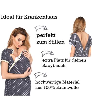 MijaCulture Labour Maternity Nursing Nightdress Delivery Gown 4123 - Size 10 Melange Jeans - Buy Online on GoSupps.com