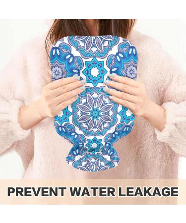 Geometric Hot Water Bottle with Cover - 1L BPA Free | Small Hot Water Bag for Pain Relief & Hot/Cold Therapy - Buy Online on GoSupps.com