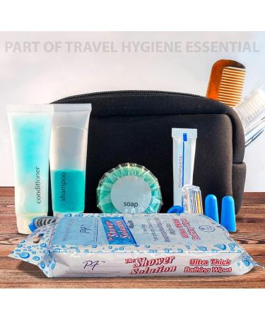 Premium Formulations Shower Solution Ultra Thick Bathing Wipes - No Rinse, Post Workout & Camping - 10 Extra Large Wipes (1 Pack) - Buy Online on GoSupps.com