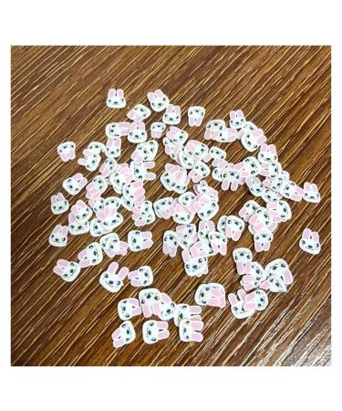 RT 50g Mixed Cartoon Rabbit Polymer Slices Hot Clay Sprinkles for Crafts Making DIY Nail Art Decoration Slime Filling Accessories Y425 (Color : No.1)