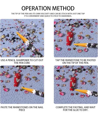 Nail Rhinestone Picker - Nail Dotting Wax Gem Pick up Tool for Nails Crafts Makeup Face Clothes Shoes Handle Manicure Rhinestone Applicator Dtt - Buy Online on GoSupps.com