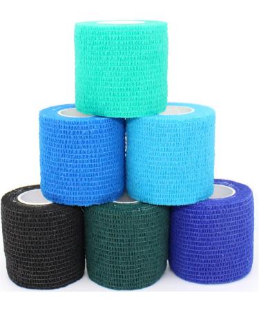 KEQCQE Cohesive Bandage Self Adherent Wrap Athletic Tape Breathable Vet Tape First Aid Tape for Dogs Cats Horses Birds & Wrist Healing Ankle Sprain Swelling (2 Inch Blue Change 6 Rolls) - Buy Online on GoSupps.com