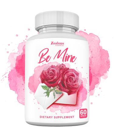 Be Mine Female Enhancement Pills - Desire Blend w/ RX Hormone Balance, Drive Booster, Energy Effects, & Mood for Women  Natural Dong Quai, Maca Root, Gingko Biloba, Ashwagandha, Asparagus  60 Caps