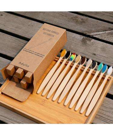 Comfoliving Bamboo Charcoal Toothbrush Set - Soft Bristles Eco-Friendly Travel Set in 10 Colors for Men & Women - Buy Online on GoSupps.com