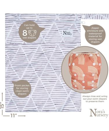 Reusable Swim Diapers & Wet Bag Set by Nora's Nursery - Adjustable One Size - Tropical Print - Buy Online on GoSupps.com