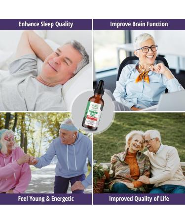 Organic Hemp Seed Oil - Peppermint Flavor 30 000 mg High Potency | Natural Pain Relief Sleep Aid & Relaxation | Non-GMO Vegan | 4 Oz - 4-Pack - Buy Online on GoSupps.com