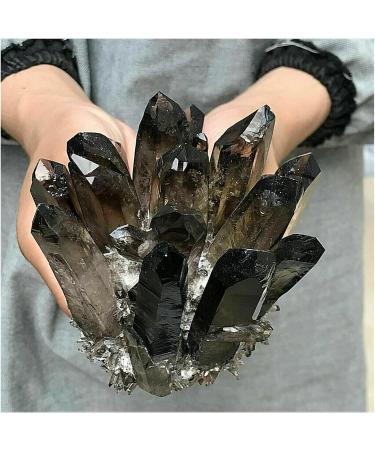 Crystal Rough Natural Crystal Rough Beautiful Natural Black Smoky Quartz Crystal Cluster Home Office Aquarium Decoration (Size : 800-900g) - Buy Online on GoSupps.com