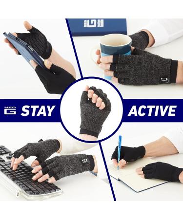 Neo G Arthritis Gloves - Compression Gloves for Men and Women - Joint Pain Relief - Class 1 Medical Device - Large Size 21-23cm - Buy Online on GoSupps.com