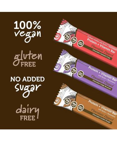 NaturGeeks Chocolate Dipped Protein Bar Variety Pack | Vegan with 15g Protein 11 Vitamins 16g Fiber Magnesium & Zinc for Immune Support No Added Sugar 12 Pack - Buy Online on GoSupps.com