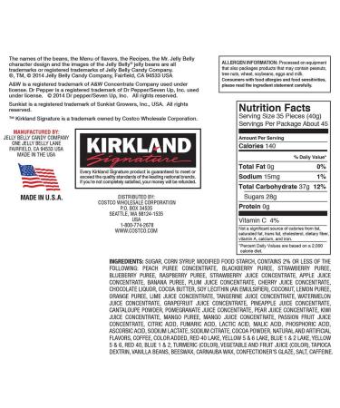 Kirkland Signature 49 Flavors Gourmet Jelly Bean 64oz - Original Assorted Variety Pack - Buy Online on GoSupps.com
