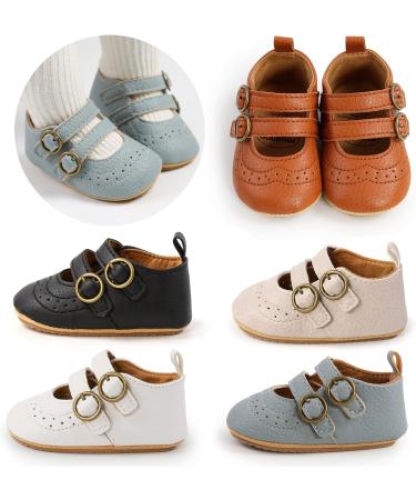 Baby Girls First Walking Shoes Mary Jane PU Leather Anti-Slip Princess Shoes - Infant Baby Shoes 0-6 Months (Black) - Buy Online on GoSupps.com