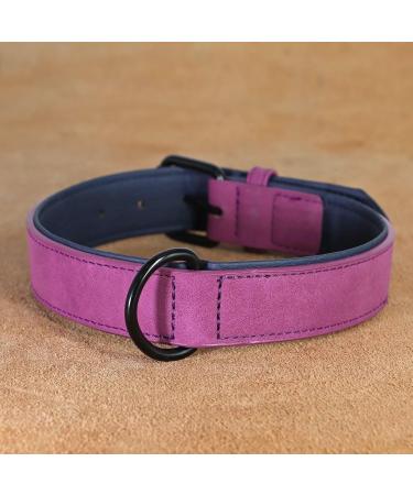 Didog Soft Padded Leather Dog Collar - Adjustable Durable Collar for Small to Large Dogs Purple - 33-40 cm - Buy Online on GoSupps.com