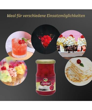 Luciano Cocktail Cherries Without Stem - 125g | Premium Maraschino Cherries for Cocktails & Desserts - Buy Online on GoSupps.com