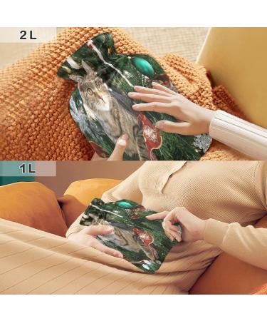 Soft Fleece Hot Water Bottle - 2L for Hot & Cold Compress - International Shipping Available - Buy Online on GoSupps.com