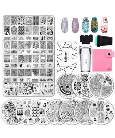 Budoci 5 + 10 Nail Stamping Set | Classic Nail Art Kit with Stamping Plates Stamps & Accessories for Perfect French Manicure - Buy Online on GoSupps.com