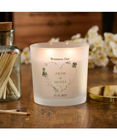 Personalised Large Double Wick Wedding Candle Gift with Green Clover Heart (Planet spa) - Buy Online on GoSupps.com