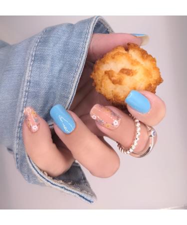 Zaubern gel4Home- Nail foils 16 pieces nail wraps (Petrol Flower)