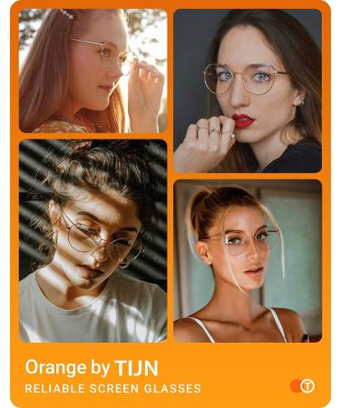 TIJN Blue Light Glasses | Irregular Metal Frame | Round Screen Glasses | Anti Eyestrain | Unisex | Rose Gold - Buy Online on GoSupps.com