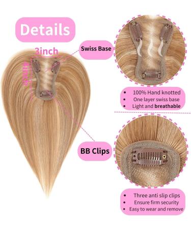 GULALUUK Human Hair Topper - Thinning Hair Solution 10inch Dark Blonde/Light Blonde - Buy Online on GoSupps.com
