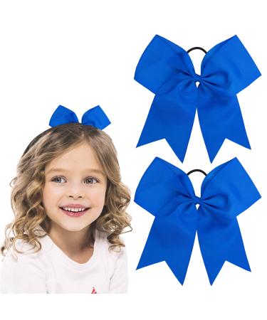 2Pcs Hair Bows for Girls: Large Cheer Bows Cheerleading Hair Bows Ponytail Holder for Cheerleading Teen Girls Softball Sports Christmas Hair Accessories for Girls (Blue)