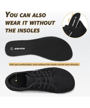 ASHION Unisex Barefoot Shoes - Women's & Men's Trail Running & Walking Shoes - Wide Fit Comfortable Road Running Shoes in EU Size 43 - Black - Buy Online on GoSupps.com