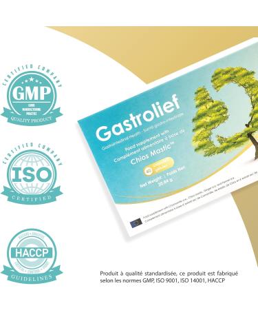 GASTROLIEF Advanced Digestive Support Anti-Reflux & Anti-Bloating | Natural Formula with Chios Putty Chamomile Ginger Fennel | Gluten Free | 40 Capsules - Buy Online on GoSupps.com