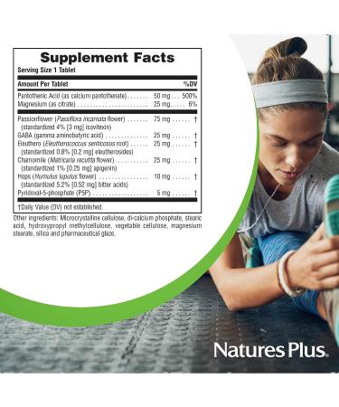 Nature's Plus Sustained Release 60 Vegetarian Tablets with Passionflower, GABA, Chamomile, and Magnesium - Gluten-Free - 60 Servings - Buy Online on GoSupps.com