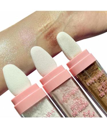 Shimmer Highlighter Powder Stick - Long Lasting Illuminating Makeup for Eyes, Face & Body - White Shade (0.32 oz) - Buy Online on GoSupps.com