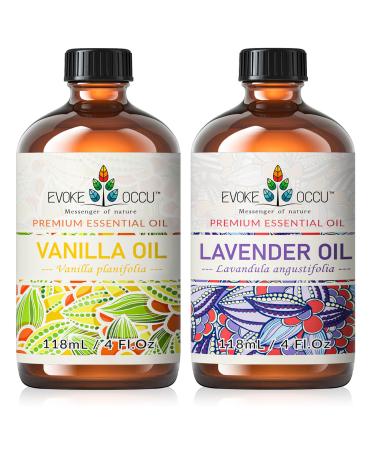 EVOKE OCCU Vanilla Essential Oil and Lavender Essential Oil for Relaxation- 4 Fl Oz