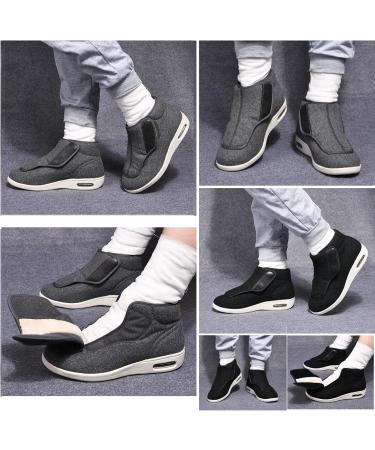 Men's Extra Wide Fit Diabetic Orthopedic Slippers - Adjustable Slip On Sneakers for Swollen Feet - Grey, Size 42 - Buy Online on GoSupps.com