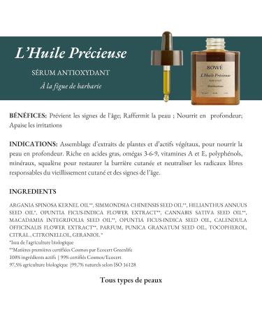  Sow THE PRECIOUS OIL - Organic Anti-Aging and Antioxidant Face Serum - Prickly Pear & Argan - Moisturizing Nourishing Radiant Skin - Natural Care for All Skin Types - 30 ml - Buy Online on GoSupps.com