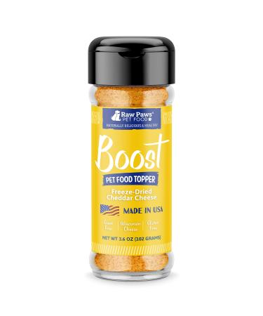 Raw Paws Boost Flavor & Nutrition Pet Food Toppers for Dogs & Cats - Made in USA - Grain-Free Pet Food Seasoning Sprinkles for Enhanced Flavor & Nutrition - Wet, Dry or Raw Pet Food Mixer 3.6 Ounce (Pack of 1)