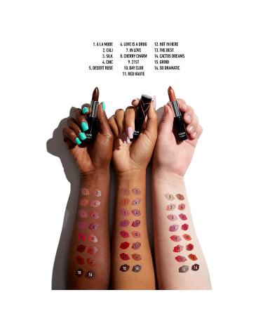 NYX Shout Loud Satin Lipstick - Cherry Charmer (Red Fuchsia) - Infused with Shea Butter - Buy Online on GoSupps.com