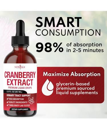 NEW AGE Cranberry Concentrate Liquid Drops Cranberry Drops (Vaccinium macrocarpon) Extract Urinary Tract & Bladder Support Antioxidant Protection Vegan Alcohol-Free Sugar-Free 4 fl oz 2 Fl Oz (Pack of 2) - Buy Online on GoSupps.com