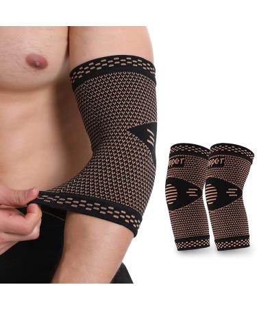 Professional copper elbow bandage 2 piece compression bandage elbows for women and men Eelbow support helpful tendinitis arthritis tendonal inflammation etc.