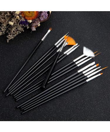 JOYJULY 20PCS Nail Art Brushes Set - Professional Design Tools for Detailing & Dotting (Black) - Buy Online on GoSupps.com