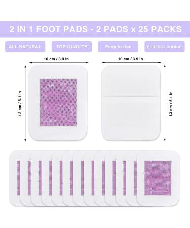 Maguja 50Pcs Upgraded 2-in-1 Natural Lavender Foot Pads for Body & Foot Care | Sleep & Feel Better | Premium Organic Pads for Travel & Home Use - Buy Online on GoSupps.com