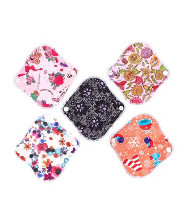 Exceart 5st washable ladies' bandage cleaning wipes women menstrual pad ladies tie from bamboo women's period servieste overnight cloth girls bamboo carbon menstruation tapes