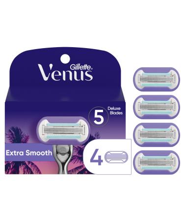 Gillette Venus Miami Midnight Extra Smooth Women's Razor Blade Refills 4 Refills