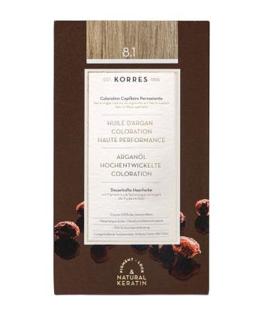Correx Argan Oil Colorant - Ammonia -free hair color Hellblond Asch 8.1 - 100% gray hair cover & vegan for a long -lasting color result