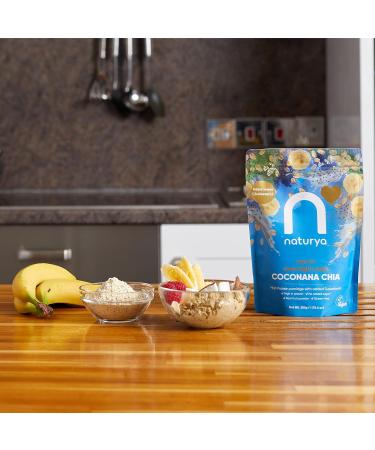 Naturya Organic Coconana Chia Overnight Oats 600g - Gluten-Free Vegan High Protein & Fiber, No Added Sugar - Buy Online on GoSupps.com