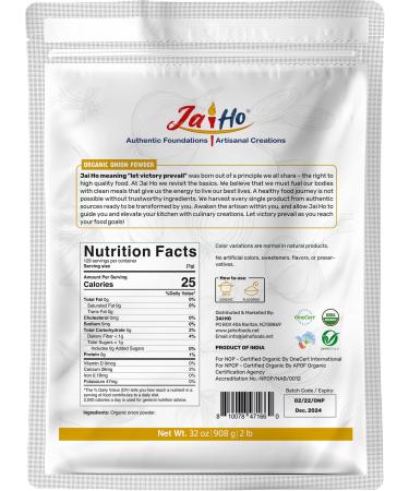 Organic Onion Powder 2 LB - Gluten Free Vegan Non-GMO - Resealable Zip Pouch - Buy Online on GoSupps.com