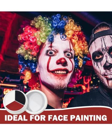 Clown Makeup Kit - White Black Red Face Body Paint for Halloween Joker & Vampire SFX Makeup Cosplay & Sports Face Paint - Buy Online on GoSupps.com