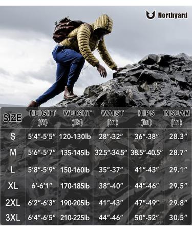 NORTHYARD Men's Lightweight Athletic Joggers - Quick Dry Running Pants with Zip Pockets, Navy Blue - Buy Online on GoSupps.com