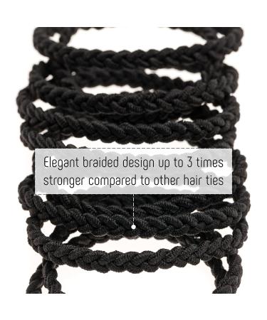 Black Braided Hair Ties 18 Pcs - Ponytail Holders, Hair Elastics, Men Bracelet - Miami Nights - Buy Online on GoSupps.com