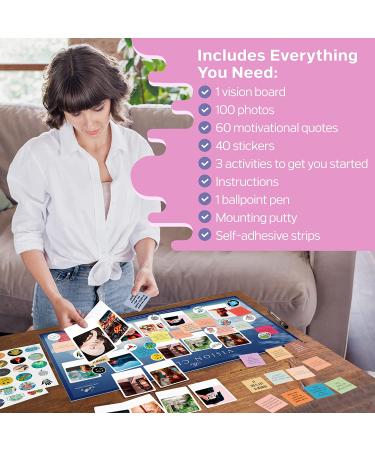 Vision Cloud Vision Board Kit for Women - Dream Board with 100 Pictures, 60 Affirmation Cards, 40 Stickers - Manifestation Supplies for Adult Mood Board - Buy Online on GoSupps.com