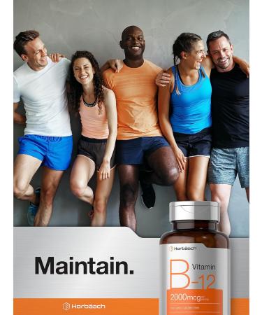 Horb ach B12 Vitamin 2000 mcg | 200 Tablets | Vegetarian Supplement | Non-GMO & Gluten Free - Buy Online on GoSupps.com