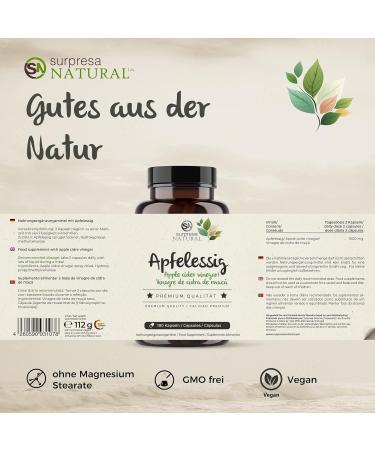 High Dose Apple Cider Vinegar 180 Capsules | 1000mg Daily | Vegan & Lab Tested | 3-Month Supply - Buy Online on GoSupps.com