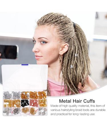 EXCEART 1 Box Braid Ring Dreadlocks Beads Hair Braiding Tube Ring Braided Hair Accessories Hairstyle Braiding Accessories Braided Headband Dread Beads Gold Metal Charm Miss Knitting Ring - Buy Online on GoSupps.com